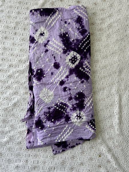 Bandhani/ Bandhej Dress Material (Lavender)