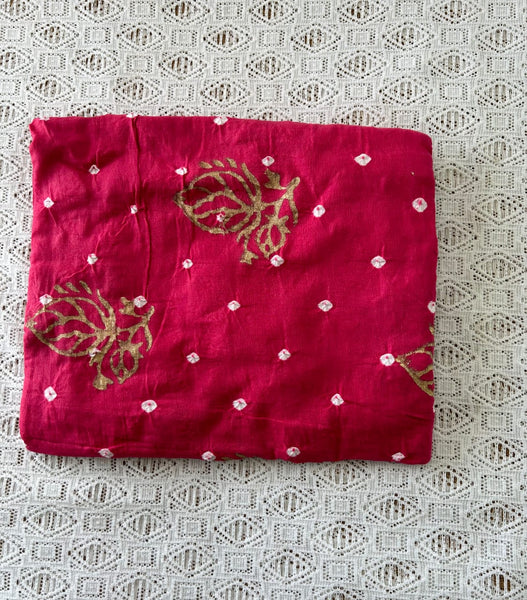 Bandhani/ Bandhej Dress Material (Pink)